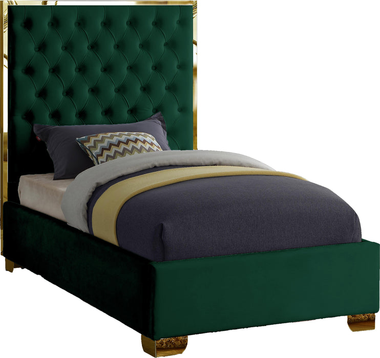 Lana Green Velvet Twin Bed - Royal Furniture & Gifts (MI) - Multi Location