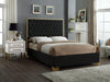 Lana Black Velvet Queen Bed - Royal Furniture & Gifts (MI) - Multi Location