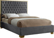 Lana Grey Velvet Queen Bed - Royal Furniture & Gifts (MI) - Multi Location
