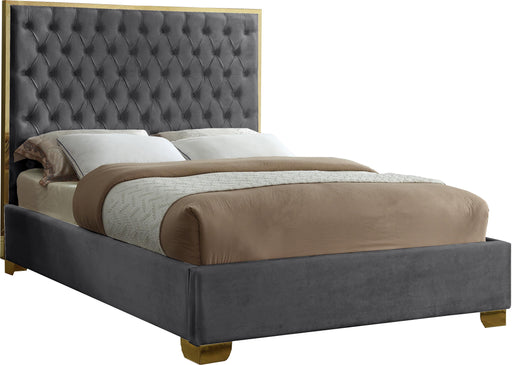 Lana Grey Velvet Queen Bed - Royal Furniture & Gifts (MI) - Multi Location