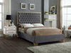 Lana Grey Velvet Queen Bed - Royal Furniture & Gifts (MI) - Multi Location