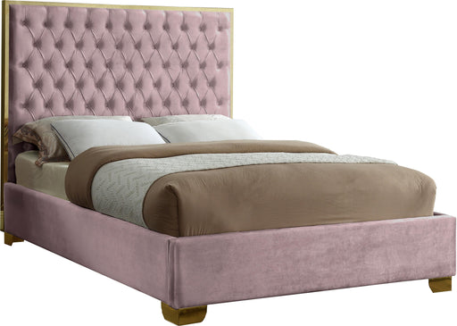 Lana Pink Velvet Queen Bed - Royal Furniture & Gifts (MI) - Multi Location