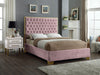 Lana Pink Velvet Queen Bed - Royal Furniture & Gifts (MI) - Multi Location