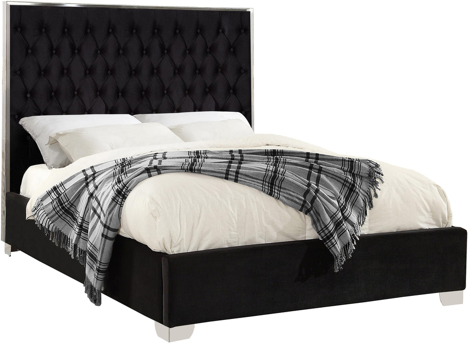 Lexi Black Velvet King Bed - Royal Furniture & Gifts (MI) - Multi Location