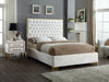Lana White Velvet Queen Bed - Royal Furniture & Gifts (MI) - Multi Location