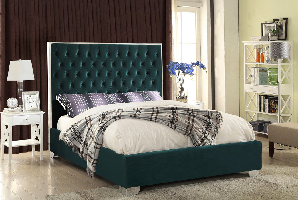Lexi Green Velvet King Bed - Royal Furniture & Gifts (MI) - Multi Location