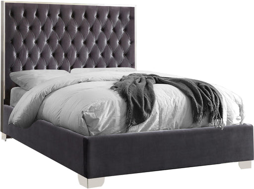 Lexi Grey Velvet Queen Bed - Royal Furniture & Gifts (MI) - Multi Location