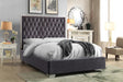Lexi Grey Velvet Queen Bed - Royal Furniture & Gifts (MI) - Multi Location