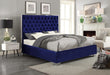 Lexi Navy Velvet King Bed - Royal Furniture & Gifts (MI) - Multi Location