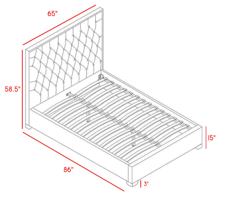 Lexi Grey Velvet Queen Bed - Royal Furniture & Gifts (MI) - Multi Location