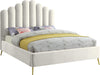 Lily Cream Velvet King Bed - Royal Furniture & Gifts (MI) - Multi Location