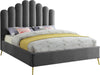 Lily Grey Velvet King Bed - Royal Furniture & Gifts (MI) - Multi Location