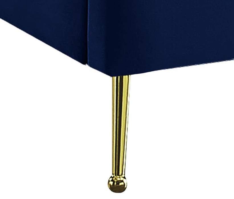 Lily Navy Velvet Queen Bed - Royal Furniture & Gifts (MI) - Multi Location