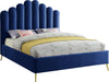 Lily Navy Velvet King Bed - Royal Furniture & Gifts (MI) - Multi Location