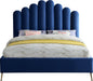 Lily Navy Velvet Queen Bed - Royal Furniture & Gifts (MI) - Multi Location