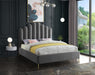 Lily Grey Velvet Queen Bed - Royal Furniture & Gifts (MI) - Multi Location
