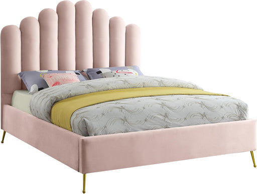 Lily Pink Velvet Queen Bed - Royal Furniture & Gifts (MI) - Multi Location
