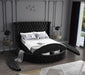 Luxus Black Velvet Queen Bed (3 Boxes) - Royal Furniture & Gifts (MI) - Multi Location