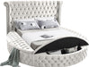 Luxus Cream Velvet Queen Bed (3 Boxes) - Royal Furniture & Gifts (MI) - Multi Location