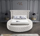 Luxus Cream Velvet Queen Bed (3 Boxes) - Royal Furniture & Gifts (MI) - Multi Location