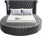 Luxus Grey Velvet Queen Bed (3 Boxes) - Royal Furniture & Gifts (MI) - Multi Location