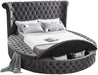 Luxus Grey Velvet Queen Bed (3 Boxes) - Royal Furniture & Gifts (MI) - Multi Location