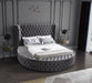 Luxus Grey Velvet Queen Bed (3 Boxes) - Royal Furniture & Gifts (MI) - Multi Location