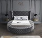 Luxus Grey Velvet Queen Bed (3 Boxes) - Royal Furniture & Gifts (MI) - Multi Location