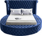 Luxus Navy Velvet Queen Bed (3 Boxes) - Royal Furniture & Gifts (MI) - Multi Location
