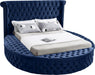 Luxus Navy Velvet Queen Bed (3 Boxes) - Royal Furniture & Gifts (MI) - Multi Location