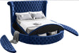 Luxus Navy Velvet Queen Bed (3 Boxes) - Royal Furniture & Gifts (MI) - Multi Location