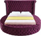Luxus Purple Velvet King Bed - Royal Furniture & Gifts (MI) - Multi Location