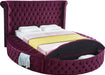 Luxus Purple Velvet King Bed - Royal Furniture & Gifts (MI) - Multi Location
