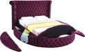 Luxus Purple Velvet King Bed - Royal Furniture & Gifts (MI) - Multi Location