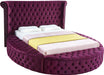 Luxus Purple Velvet King Bed - Royal Furniture & Gifts (MI) - Multi Location