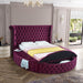 Luxus Purple Velvet King Bed - Royal Furniture & Gifts (MI) - Multi Location