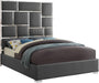 Milan Grey Faux Leather Queen Bed - Royal Furniture & Gifts (MI) - Multi Location