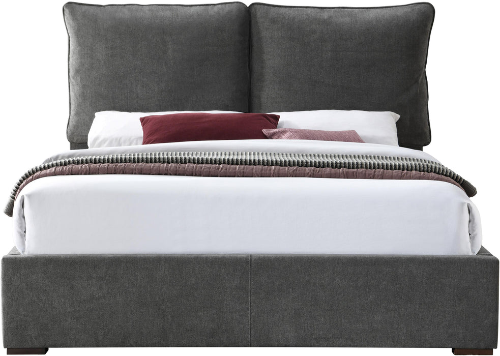 Misha Pepper Black Polyester Fabric King Bed (3 Boxes) - Royal Furniture & Gifts (MI) - Multi Location