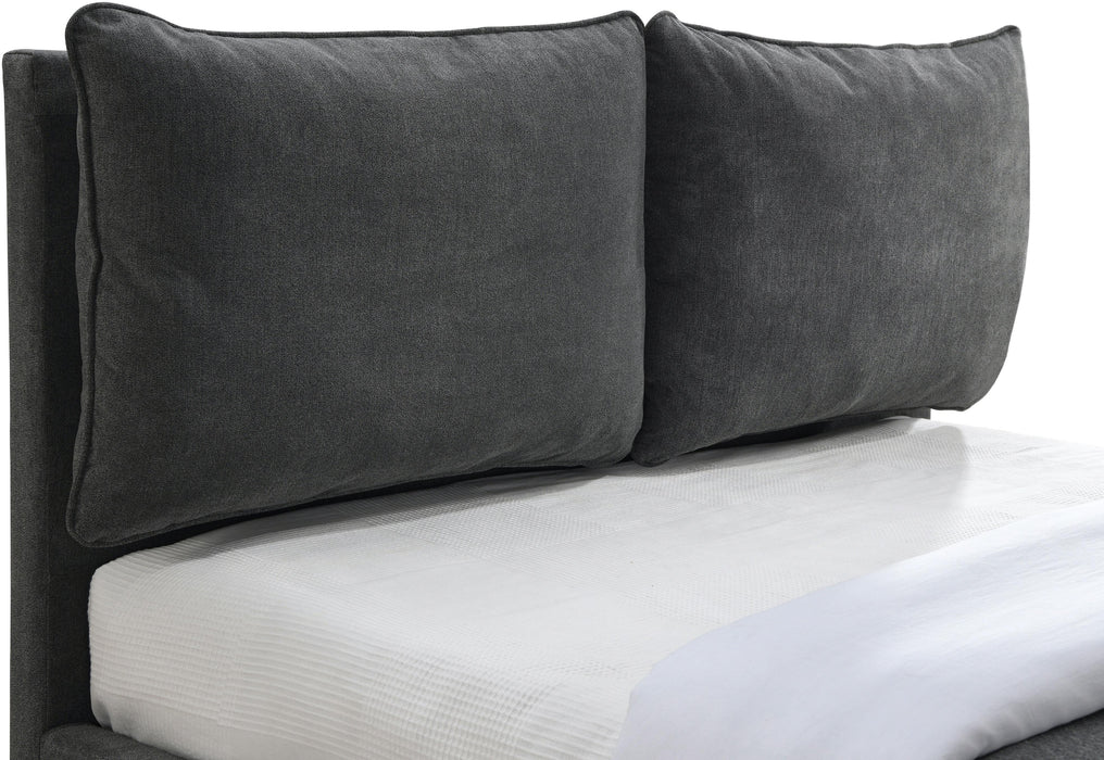 Misha Pepper Black Polyester Fabric King Bed (3 Boxes) - Royal Furniture & Gifts (MI) - Multi Location