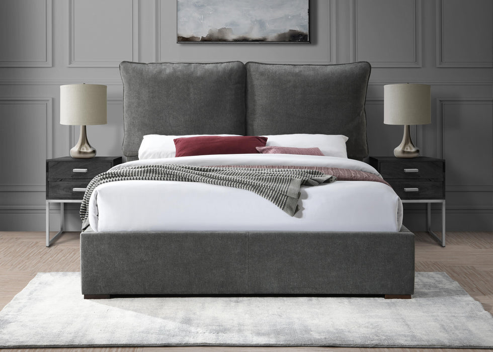 Misha Pepper Black Polyester Fabric King Bed (3 Boxes) - Royal Furniture & Gifts (MI) - Multi Location