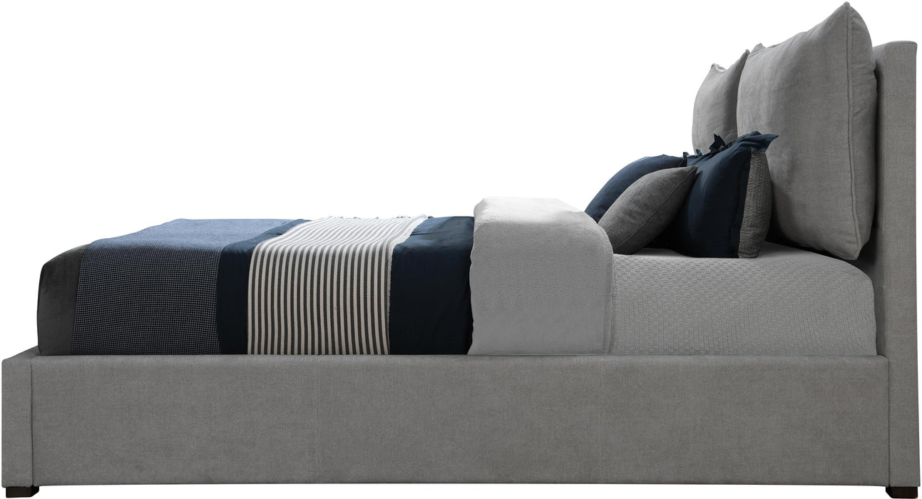 Misha Light Grey Polyester Fabric King Bed (3 Boxes) - Royal Furniture & Gifts (MI) - Multi Location