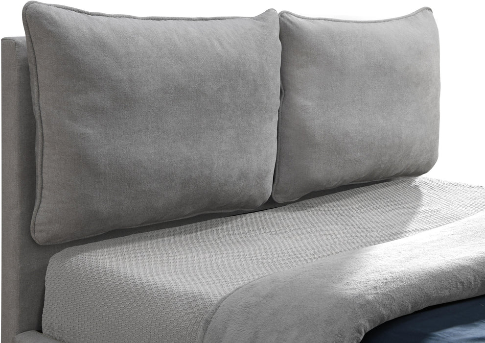 Misha Light Grey Polyester Fabric Queen Bed (3 Boxes) - Royal Furniture & Gifts (MI) - Multi Location