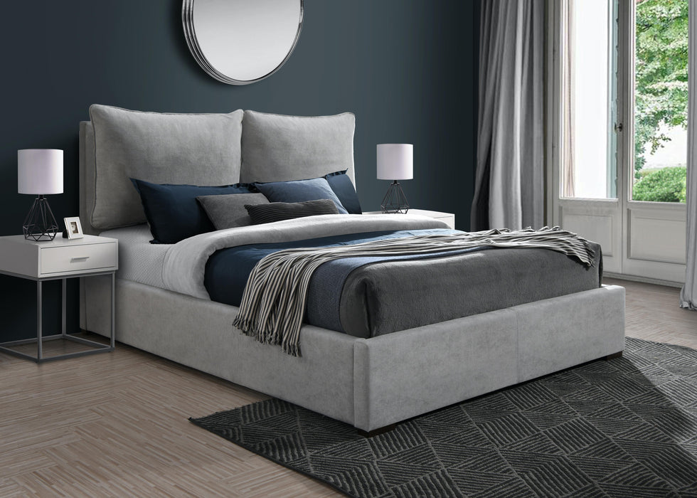 Misha Light Grey Polyester Fabric Queen Bed (3 Boxes) - Royal Furniture & Gifts (MI) - Multi Location