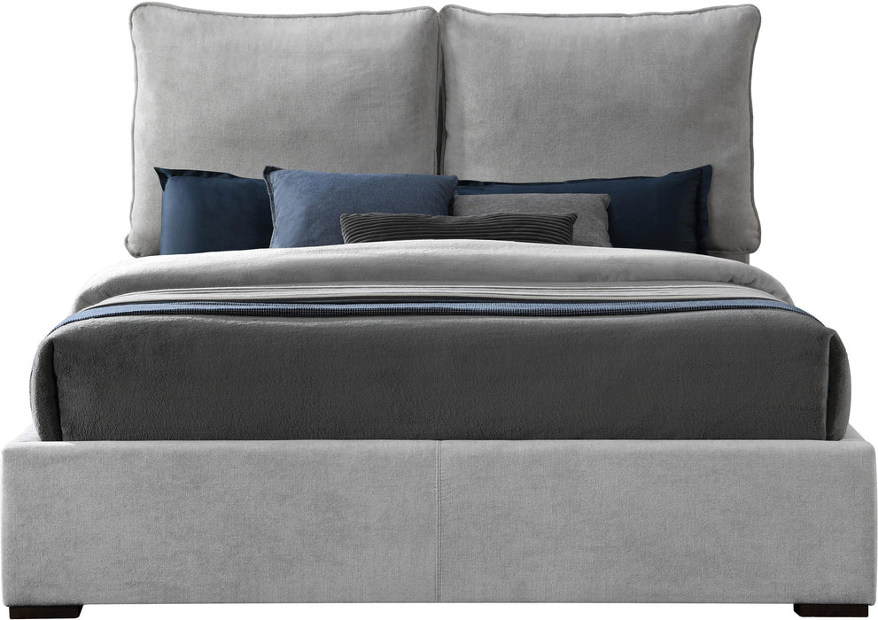 Misha Light Grey Polyester Fabric Queen Bed (3 Boxes) - Royal Furniture & Gifts (MI) - Multi Location