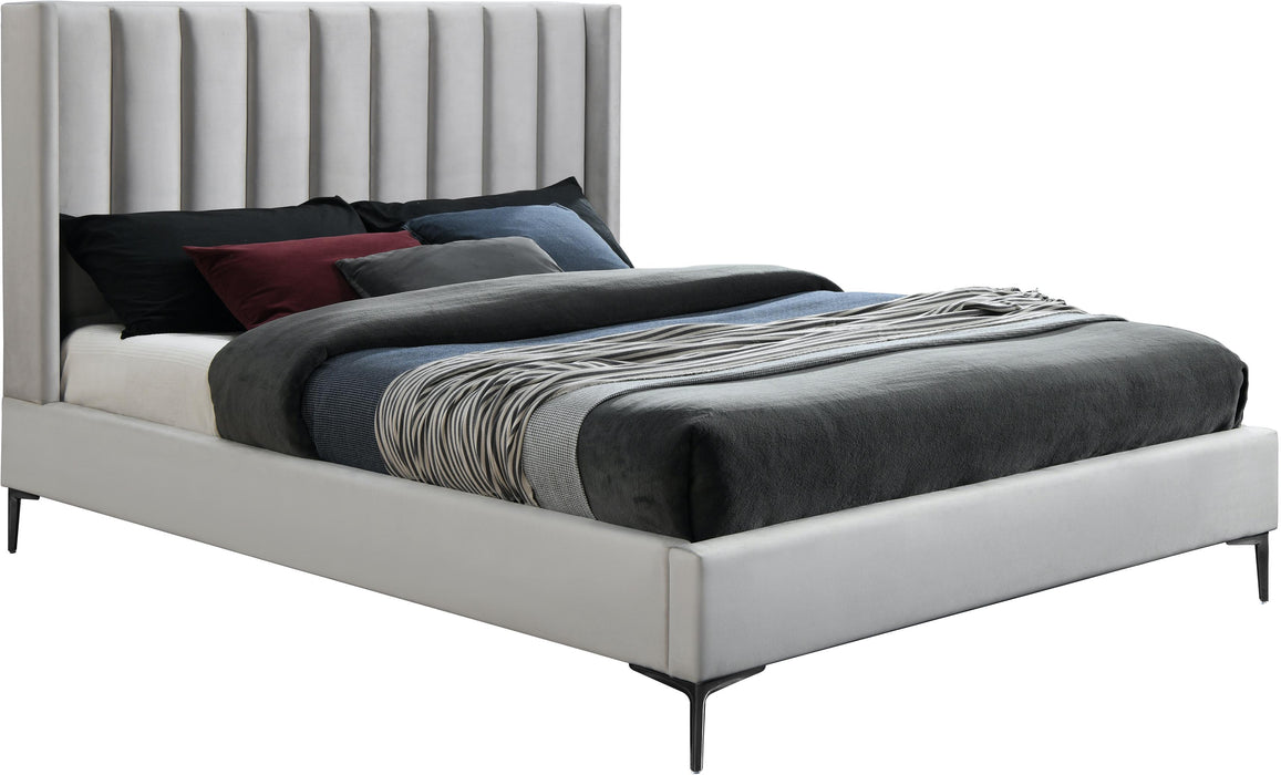 Nadia Cream Velvet King Bed - Royal Furniture & Gifts (MI) - Multi Location