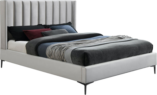 Nadia Cream Velvet Queen Bed - Royal Furniture & Gifts (MI) - Multi Location