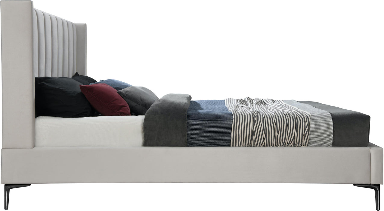 Nadia Cream Velvet King Bed - Royal Furniture & Gifts (MI) - Multi Location