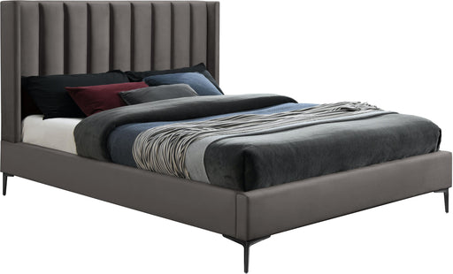 Nadia Grey Velvet Queen Bed - Royal Furniture & Gifts (MI) - Multi Location