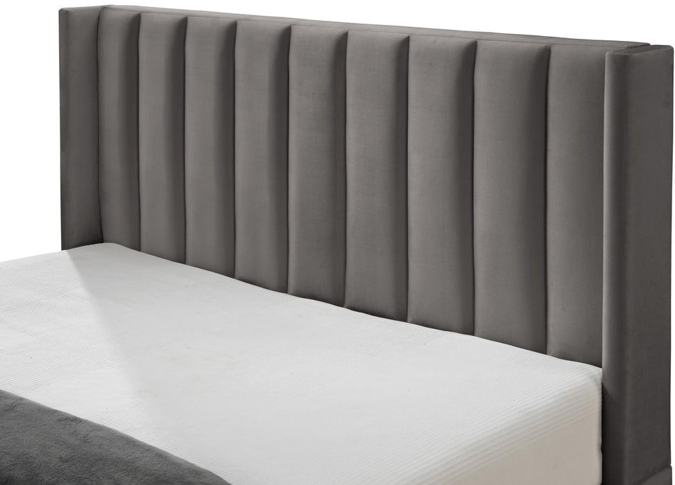 Nadia Grey Velvet Queen Bed - Royal Furniture & Gifts (MI) - Multi Location