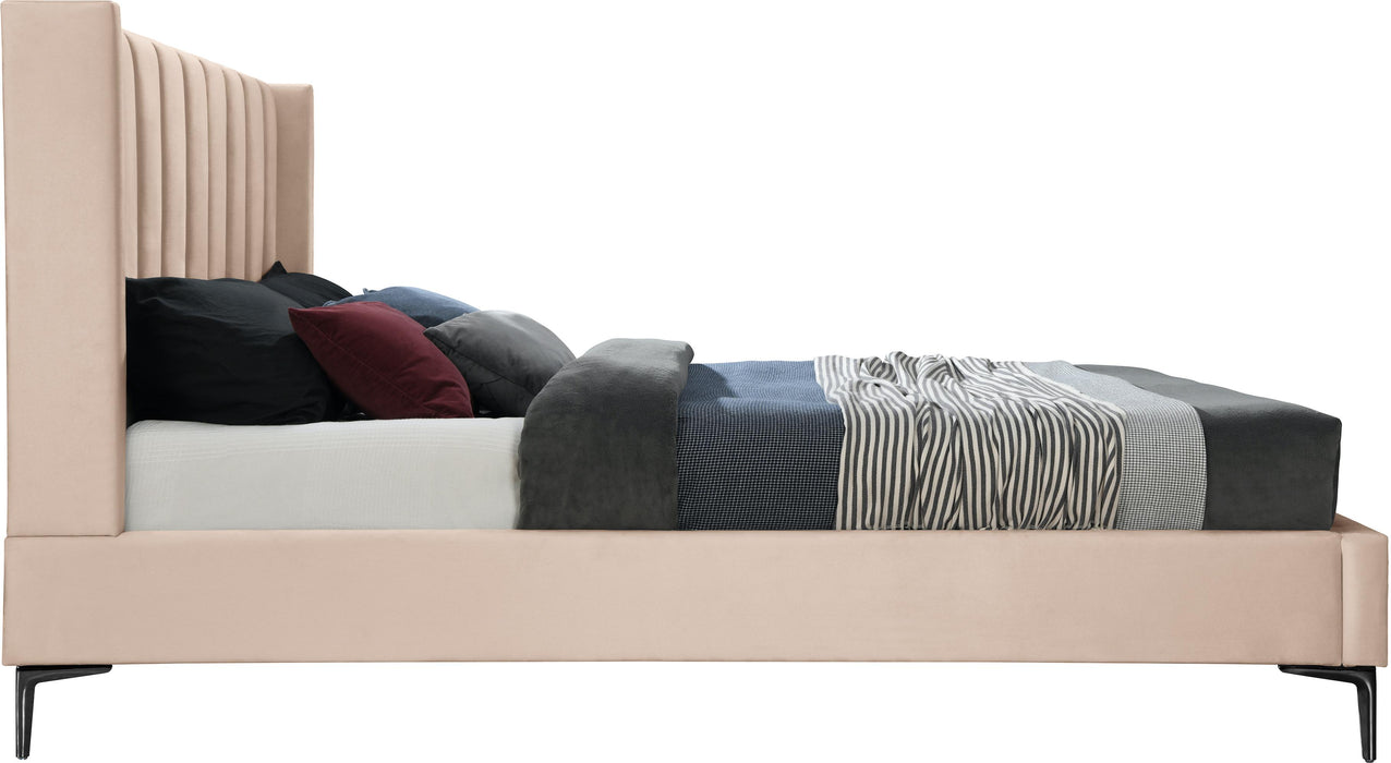 Nadia Pink Velvet Queen Bed - Royal Furniture & Gifts (MI) - Multi Location